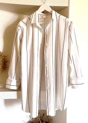 Рубашка удлиненная в полоску