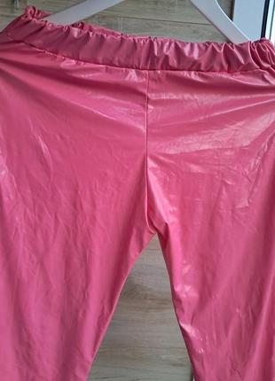 Латексные розовые лосины барби блестящие штаны разм м3 фото