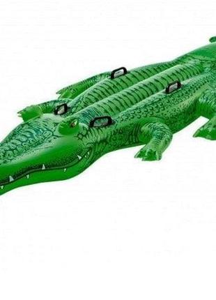 Дитячий надувний плотик для катання intex 58562 «крокодил», 203 х 114 см