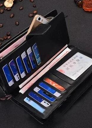 Мужской кошелек baellerry business s1063, портмоне клатч экокожа, стильный мужской кошелек. цвет: черный9 фото