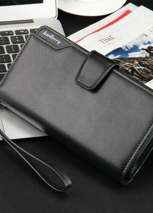 Мужской кошелек baellerry business s1063, портмоне клатч экокожа, стильный мужской кошелек. цвет: черный4 фото