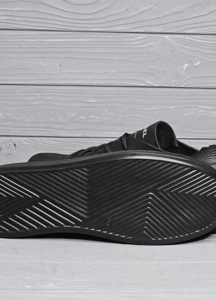 46-48рр!!! кожаные летние черные матовые мужские кроссовки / кеды больших размеров!!!3 фото