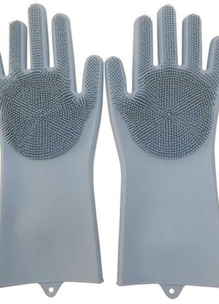 Рукавичка gloves for washing dishes для миття посуду (grey) | силіконові рукавички для миття й чищення3 фото