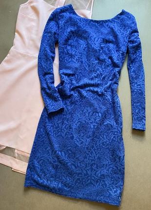 Елегантне синє плаття1 фото