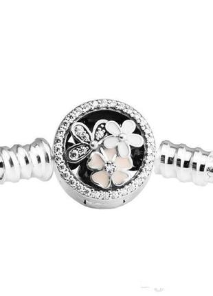 Серебряный браслет для шармов пандора  основа  "цветы" 590744cz2 фото