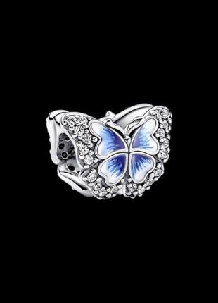 Срібна намистина пандора "блискучий блакитний метелик" 790761c01