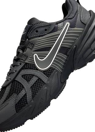 Мужские кроссовки кожаные сетка nike runtekk dark gray, мужские кеды найк серые весна лето, мужская обувь9 фото