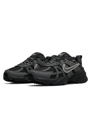 Мужские кроссовки кожаные сетка nike runtekk dark gray, мужские кеды найк серые весна лето, мужская обувь5 фото