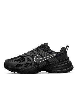 Мужские кроссовки кожаные сетка nike runtekk dark gray, мужские кеды найк серые весна лето, мужская обувь8 фото