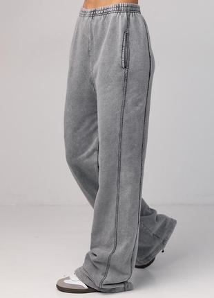 Женские трикотажные брюки с затяжками внизу3 фото