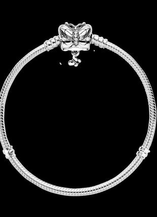 Срібний браслет для намистин пандора "метелик" 597929cz3 фото