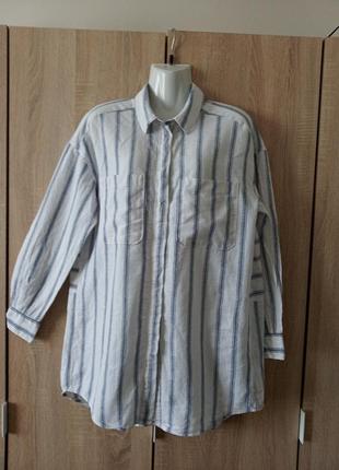 Стильная льняная рубашка блуза h &amp;m