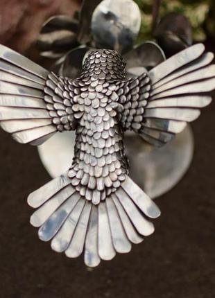 Скульптура колибри  из нержавеющей стали версия 22 фото