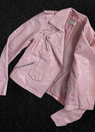 Пудровая нюдовая косуха нюд курточка кожанка кожаная кожа розовая4 фото