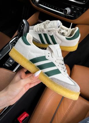 🐧 кроссовки adidas samba white green3 фото