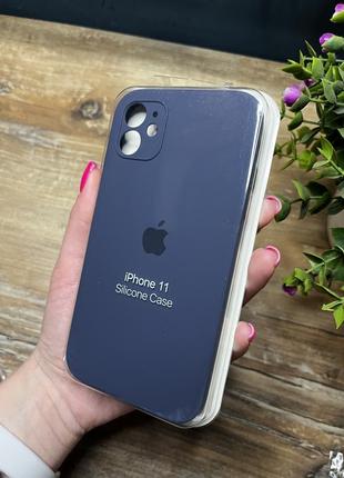 Чехол на iphone 11 квадратные борты чохол на айфон silicone case full camera на apple айфон1 фото