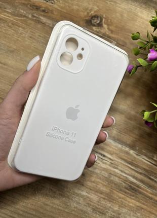 Чохол на iphone 11 квадратні борти чохол на айфон silicone case full camera на apple айфон1 фото