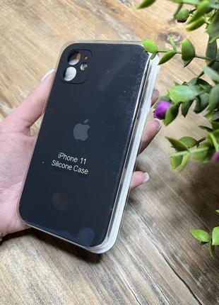 Чехол на iphone 11 квадратные борты чохол на айфон silicone case full camera на apple айфон