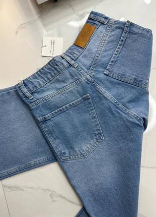 Стильные джинсы трендовые прямые палаццо голубые9 фото
