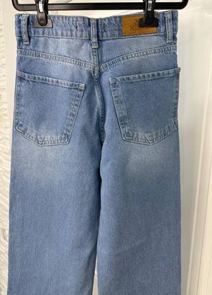 Стильные джинсы трендовые прямые палаццо голубые10 фото