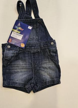 Комбинезон джинсовый шортиками lupilu на рост 62 см., 68 см.