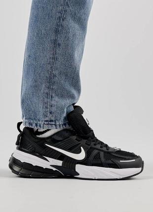 Мужские кроссовки кожаные сетка nike runtekk black white, мужские кеды найк черные весна лето, мужская обувь3 фото