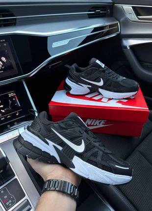 Мужские кроссовки кожаные сетка nike runtekk black white, мужские кеды найк черные весна лето, мужская обувь8 фото