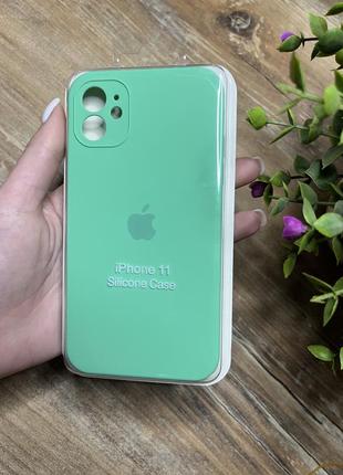 Чехол на iphone 11 квадратные борты чохол на айфон silicone case full camera на apple айфон