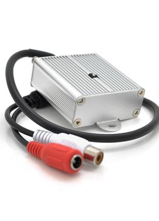 Мікрофон металевий gk-801a для камер відеоспостереження, dc 12v