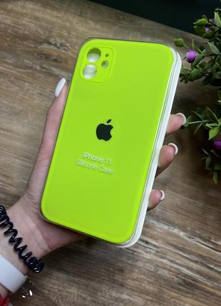 Чохол на iphone 11 квадратні борти чохол на айфон silicone case full camera на apple айфон1 фото