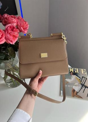 Сумка dolce&amp;gabbana sicily medium elongated beige