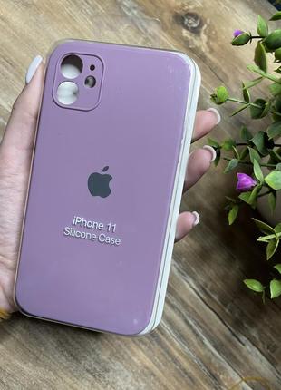 Чохол на iphone 11 квадратні борти чохол на айфон silicone case full camera на apple айфон1 фото