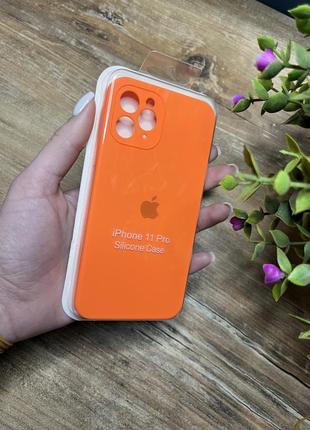 Чохол на iphone 11 pro про квадратні борти чохол на айфон silicone case full camera на apple айфон1 фото