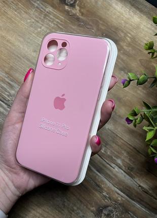 Чохол на iphone 11 pro про квадратні борти чохол на айфон silicone case full camera на apple айфон