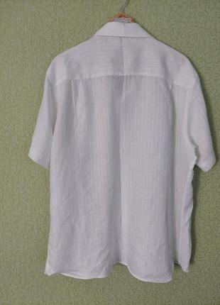 Лляна сорочка вільного крою з короткими рукавами4 фото