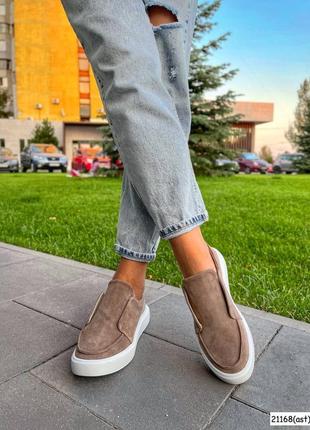 Мокасины casual style капучино замш