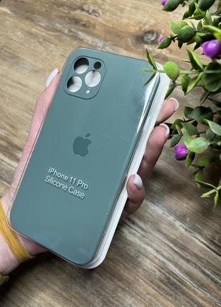 Чехол на iphone 11 pro про квадратные борты чохол на айфон silicone case full camera на apple айфон1 фото