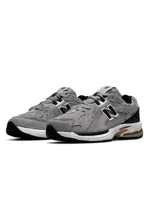 Мужские замшевые сетка кроссовки new balance 1906d protection gray black gold, кеды беленсы. мужская обувь5 фото