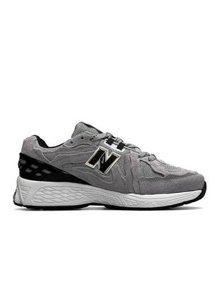 Мужские замшевые сетка кроссовки new balance 1906d protection gray black gold, кеды беленсы. мужская обувь7 фото