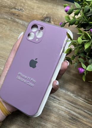 Чохол на iphone 11 pro про квадратні борти чохол на айфон silicone case full camera на apple айфон