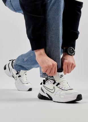 Мужские кроссовки кожаные сетка nike runtekk white black, мужские кеды найк белые весна лето, мужская обувь