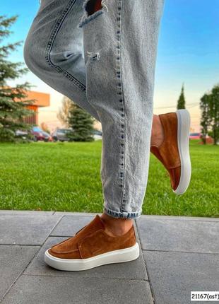 Мокасини casual style рудий замш3 фото