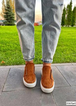 Мокасини casual style рудий замш7 фото