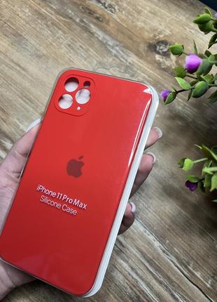 Чехол на iphone 11 pro max квадратные борты чохол на айфон silicone case full camera на apple айфон1 фото