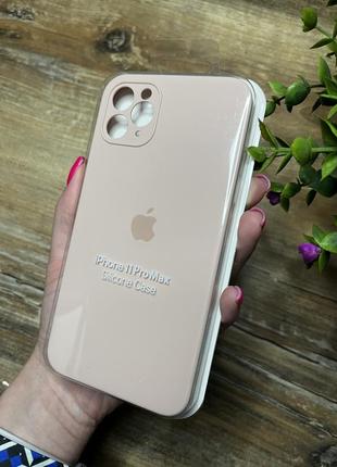 Чехол на iphone 11 pro max квадратные борты чохол на айфон silicone case full camera на apple айфон1 фото