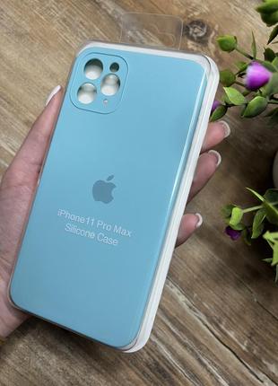 Чехол на iphone 11 pro max квадратные борты чохол на айфон silicone case full camera на apple айфон1 фото