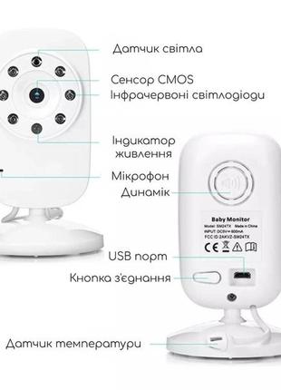 Цифровая беспроводная видеоняня baby monitor sm-249 фото