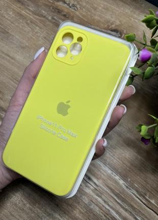 Чехол на iphone 11 pro max квадратные борты чохол на айфон silicone case full camera на apple айфон