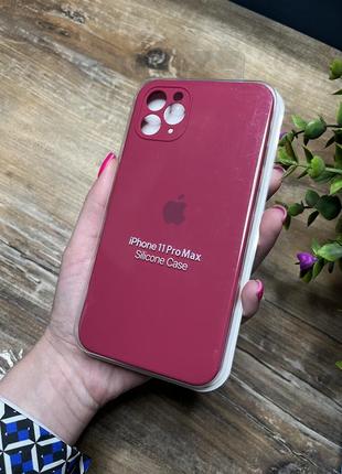 Чехол на iphone 11 pro max квадратные борты чохол на айфон silicone case full camera на apple айфон