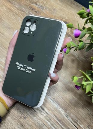 Чехол на iphone 11 pro max квадратные борты чохол на айфон silicone case full camera на apple айфон